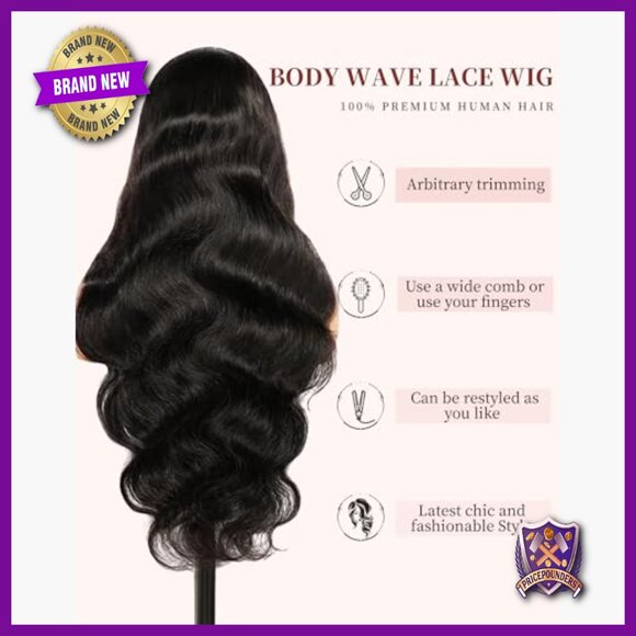 30 Inch Body Wave Lace Front Wig Human Hair 13x6 HD Lace 200 Density main image 5